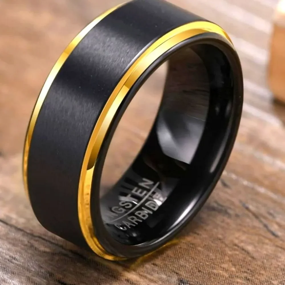 Tungsten Black & Gold Satin Finish with ION Plating